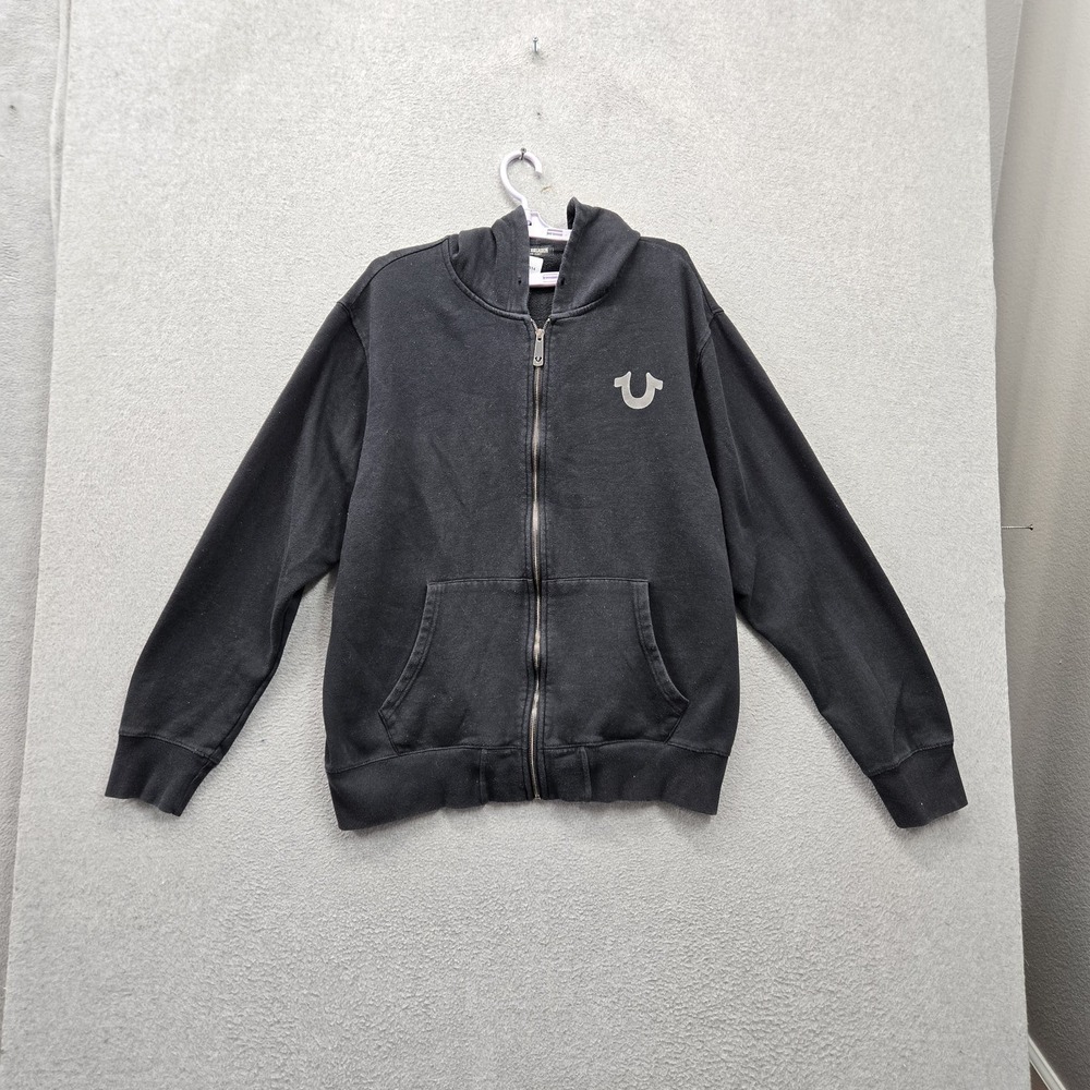 True Religion Men Hoodie 3XL Black Graphic Fleece Guitar Buddha